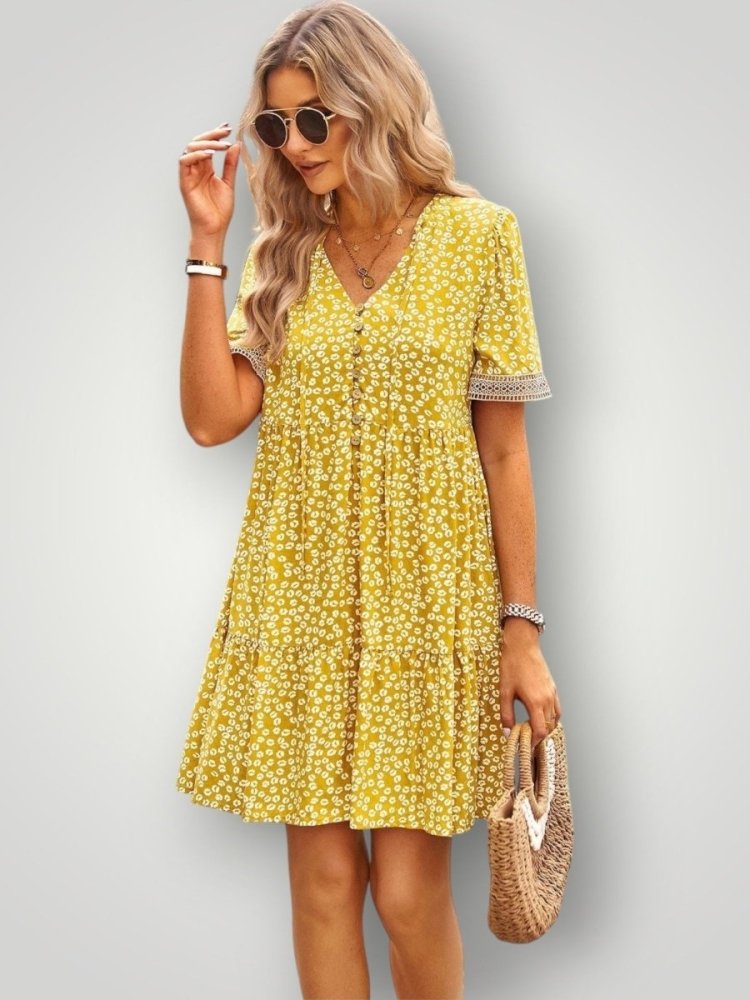 Damenkleid mit Blütenmuster und eleganter Passform