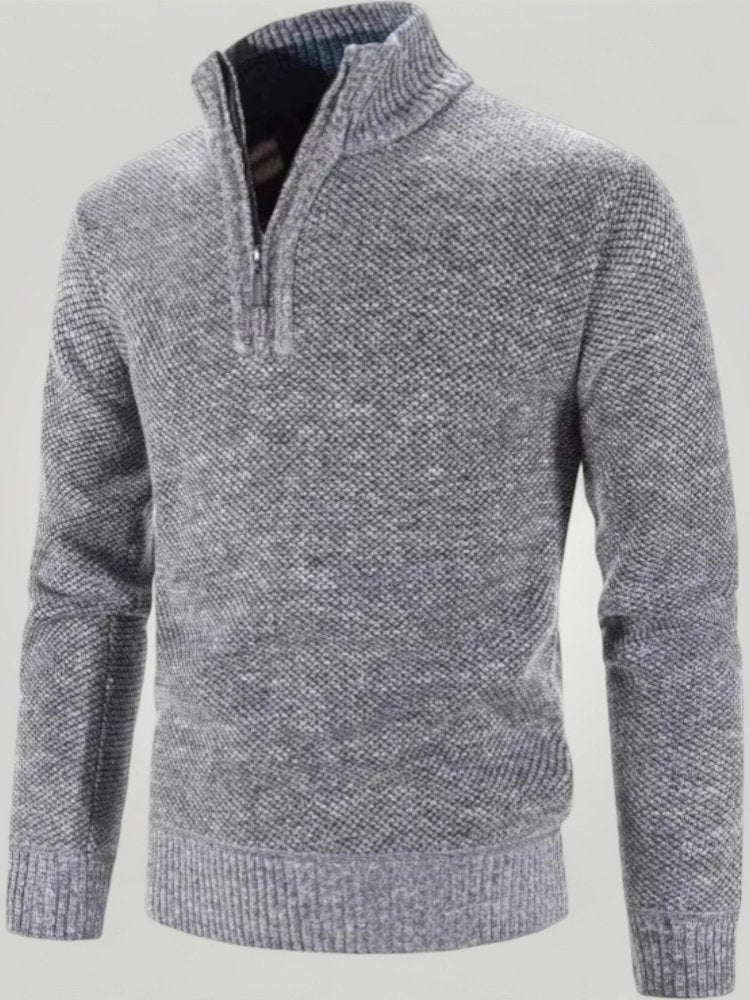 Dicker Pullover mit Reißverschluss