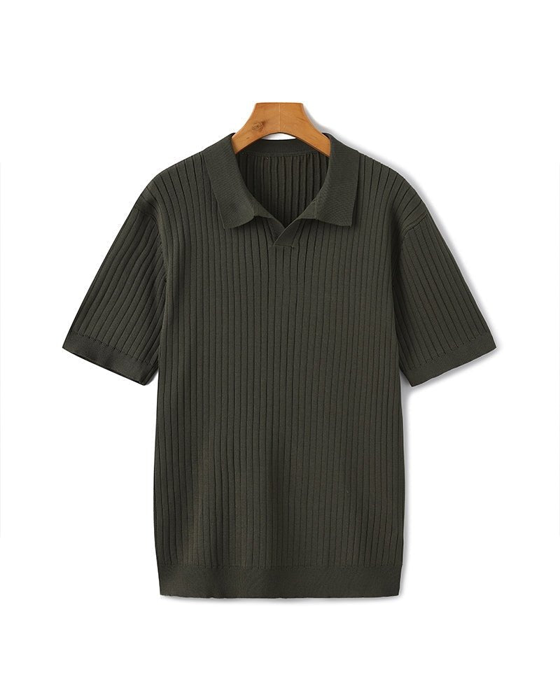 Premium Ribbed Knit Polo